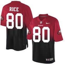 Elite Men's Jerry Rice Red/Black Jersey - #80 Football San Francisco 49ers Fadeaway