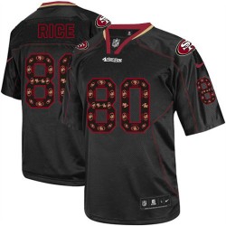 Elite Men's Jerry Rice New Lights Out Black Jersey - #80 Football San Francisco 49ers