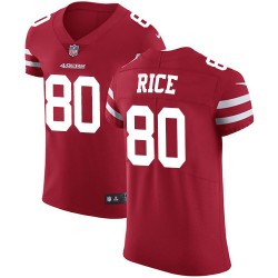 Elite Men's Jerry Rice Red Home Jersey - #80 Football San Francisco 49ers Vapor Untouchable