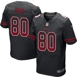 Elite Men's Jerry Rice Black Alternate Jersey - #80 Football San Francisco 49ers Drift Fashion