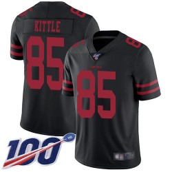 Mens San Francisco 49ers #85 George Kittle Black Limited Embroidery Game Jersey 