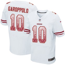 Elite Men's Jimmy Garoppolo White Road Jersey - #10 Football San Francisco 49ers Drift Fashion