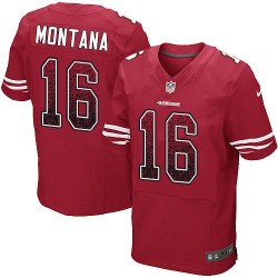 Elite Men's Joe Montana Red Home Jersey - #16 Football San Francisco 49ers Drift Fashion